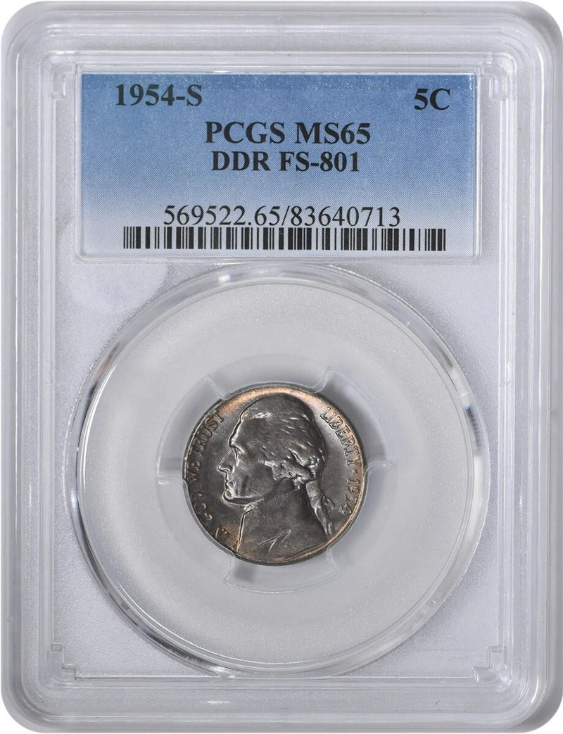 1954-S Jefferson Nickel DDR FS-801 MS65 PCGS-1