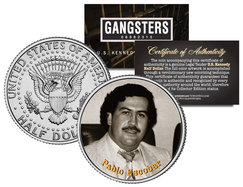 PABLO ESCOBAR El Patron Del Mal JFK Kennedy Half Dollar U.S. Colorized Coin-1
