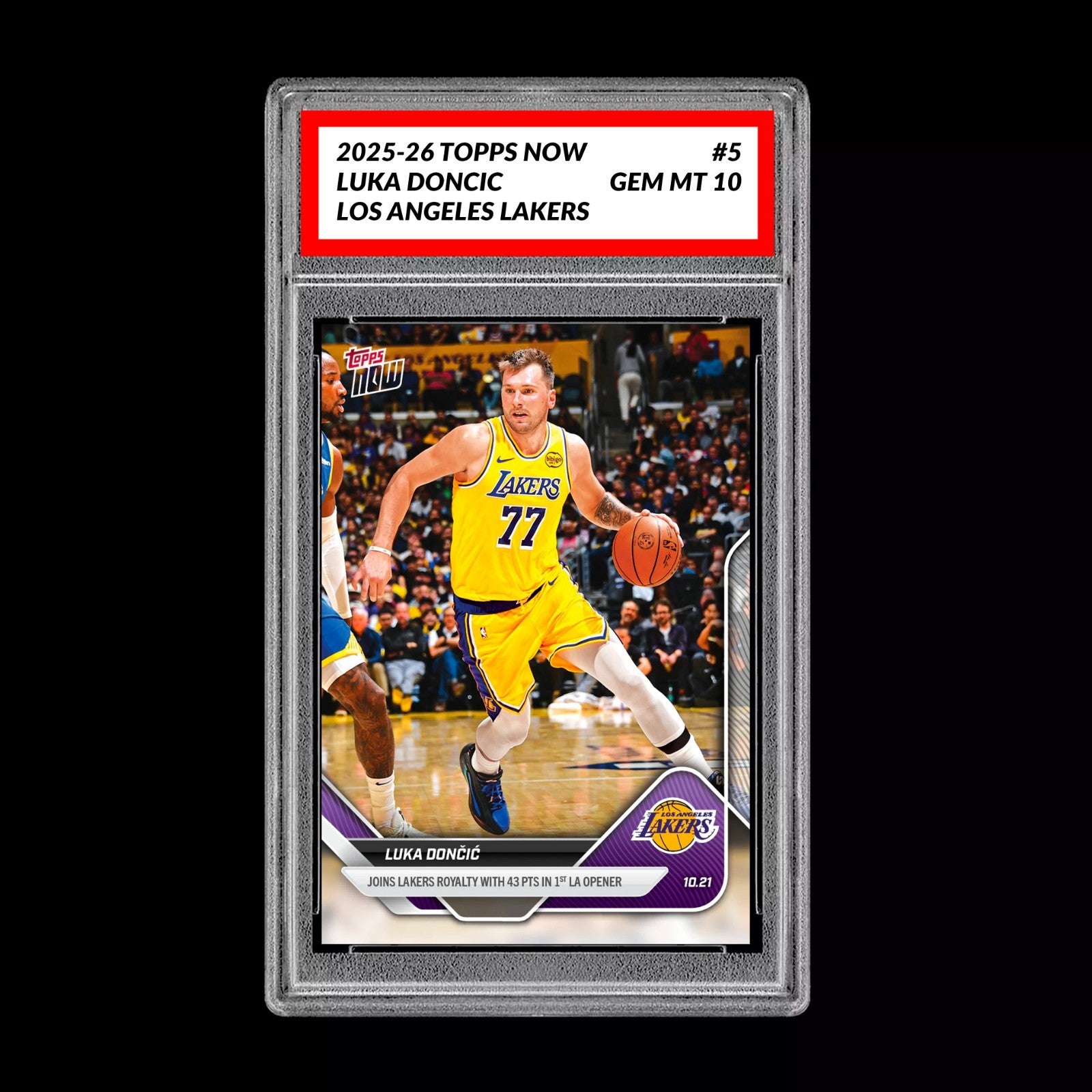 Graded 10 LUKA DONCIC #5 2025-26 TOPPS NOW Basketball LAKERS