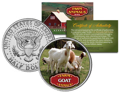 GOAT * Collectible Farm Animals * JFK Kennedy Half Dollar U.S. Colorized Coin-1
