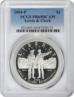 2004-P Lewis & Clark Silver Commemorative Dollar PR69DCAM PCGS Proof 69 Deep Cam-1