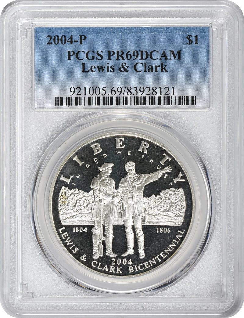 2004-P Lewis & Clark Silver Commemorative Dollar PR69DCAM PCGS Proof 69 Deep Cam-1