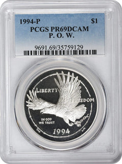 1994-P POW P.O.W. Silver Commemorative Dollar PR69DCAM PCGS Proof 69 Deep Cameo-1