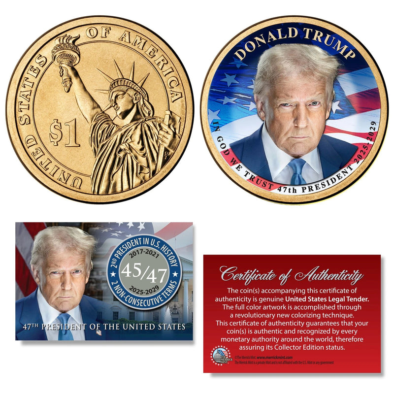 DONALD TRUMP 47th President 2025-2029 Official Presidential Dollar $1 Coin-1