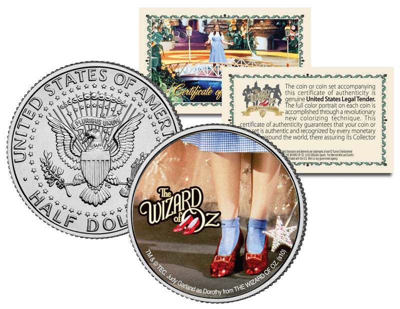 Wizard of Oz "Ruby Red Slippers" Kennedy Half Dollar US Coin Officially Licensed-1