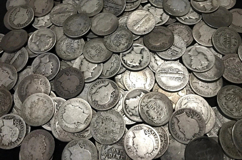 Monedas de diez centavos Mercury + Monedas de diez centavos Barber ✯ Lotes antiguos de monedas de plata de EE. UU. ✯ Monedas antiguas de época ✯-3