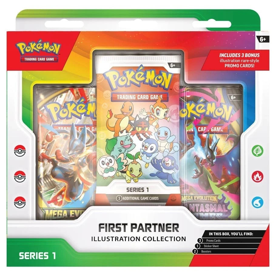Pokémon TCG First Partner Illustration Collection Series 1 New Factory Sealed Trading Cards Collector’s Edition Hobby Box Ships 3/20