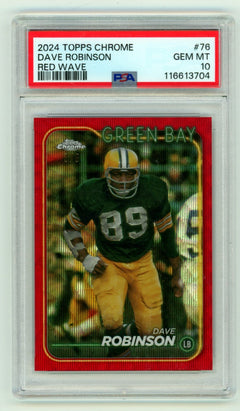 Dave Robinson 2024 Topps Chrome #76 Red Wave Refractor #3/5 PSA 10 GEM MINT-1