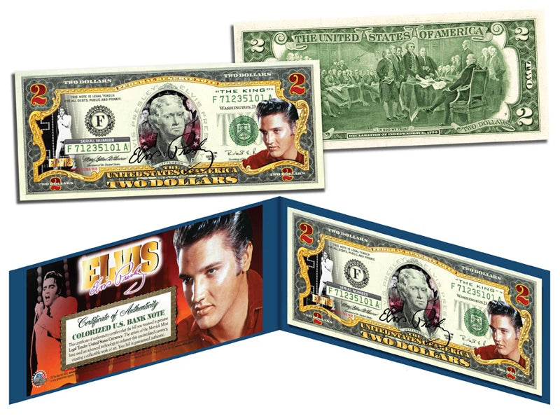 ELVIS PRESLEY Legal Tender U.S. $2 Bill *OFFICIALLY LICENSED* *MUST SEE*