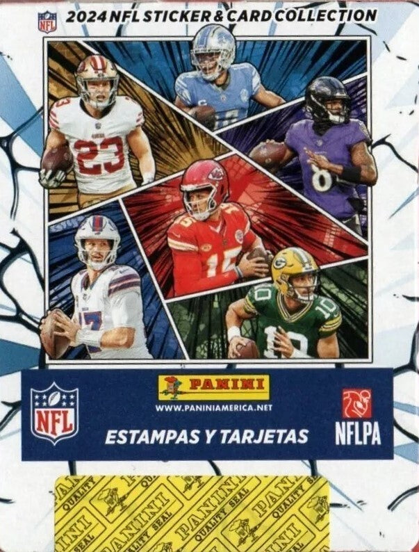 2024 Panini NFL Football Sticker Collection Box 50 Packs 250 Stickers 50 Cards-2