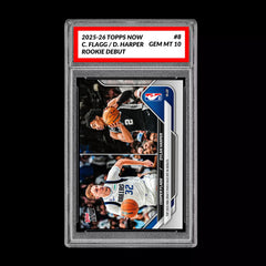 Graded 10 Cooper Flagg / Dylan Harper Rookie Card #8 2025-26 Topps Now RC Combo-1