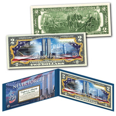 World Trade Center 9/11 WTC 25th ANNIVERSARY Genuine $2 U.S. Bill - AMERICA 250-3