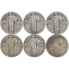 1925-1930 Standing Liberty Silver Quarter Circulated 6 Coin Set-1
