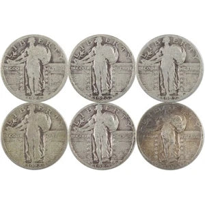 1925-1930 Standing Liberty Silver Quarter Circulated 6 Coin Set-1