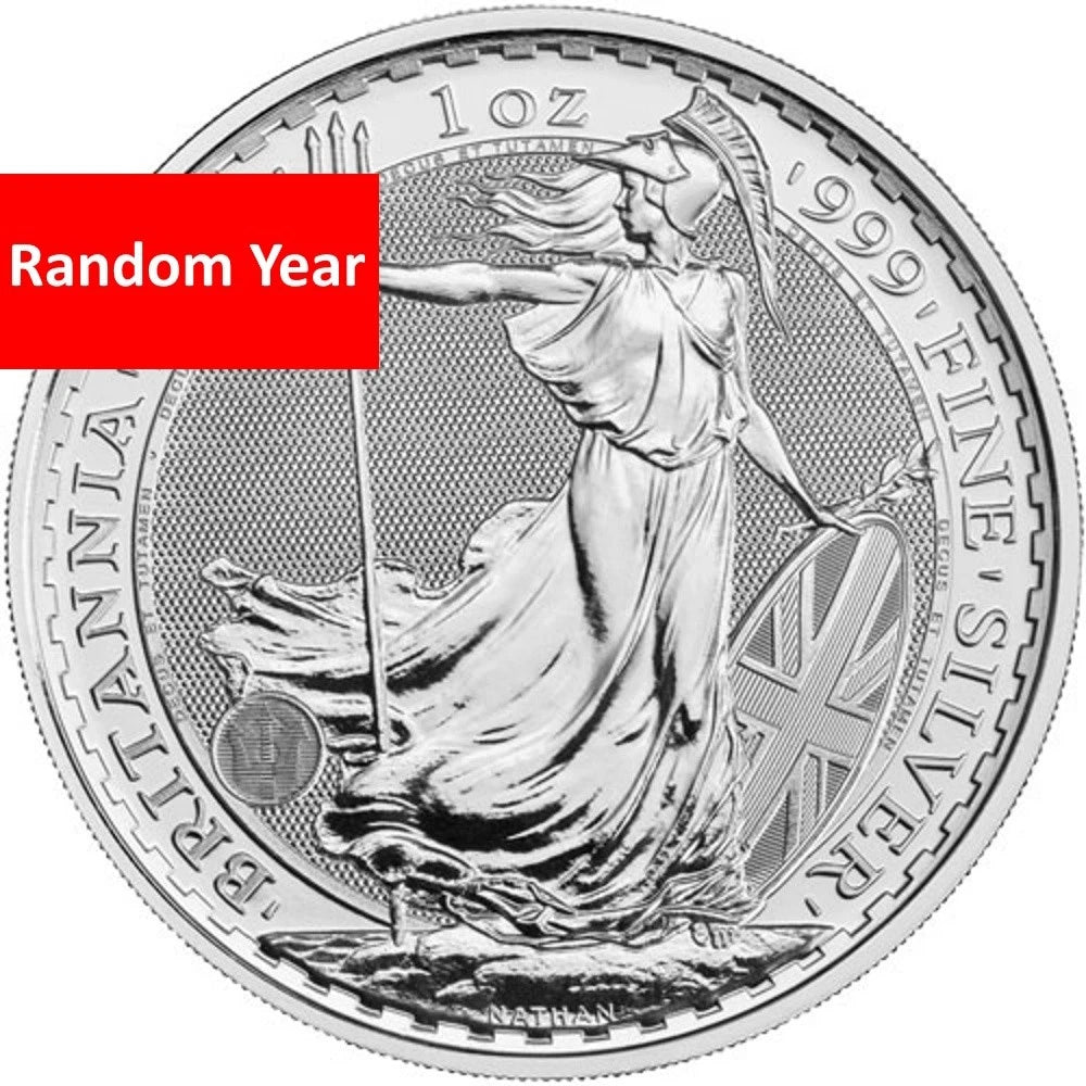 Random Year - U.K. 2 Pound 1 oz .999 Fine Silver King Charles Britannia BU-1