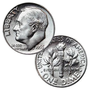 1946 - 1964 90% Silver Roosevelt Dimes BU Mixed Dates - 1 COIN