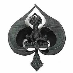 Pacific Giftware Winged Dragon Poker Card Spade Wall Mount Decorative Resin-1