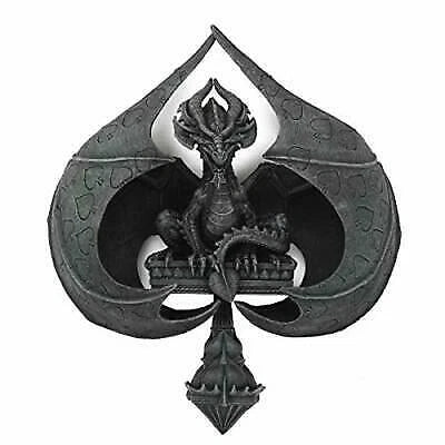 Pacific Giftware Winged Dragon Poker Card Spade Wall Mount Decorative Resin-1