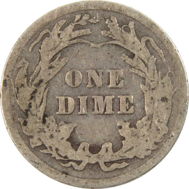 1909 Barber Dime Circulated Silver 10c Coin Collectible-2