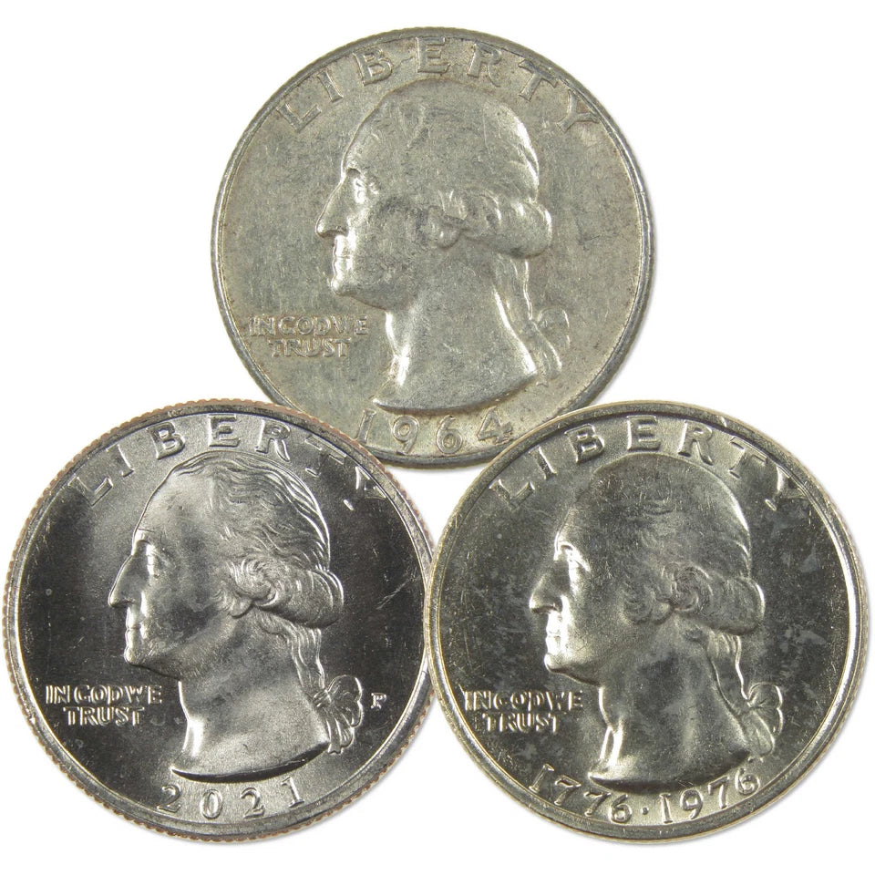 United States Washington Quarter 3-Coin Design Set Collectible-2