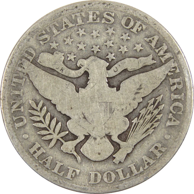 1902 Barber Half Dollar G Good Silver 50c Coin-2