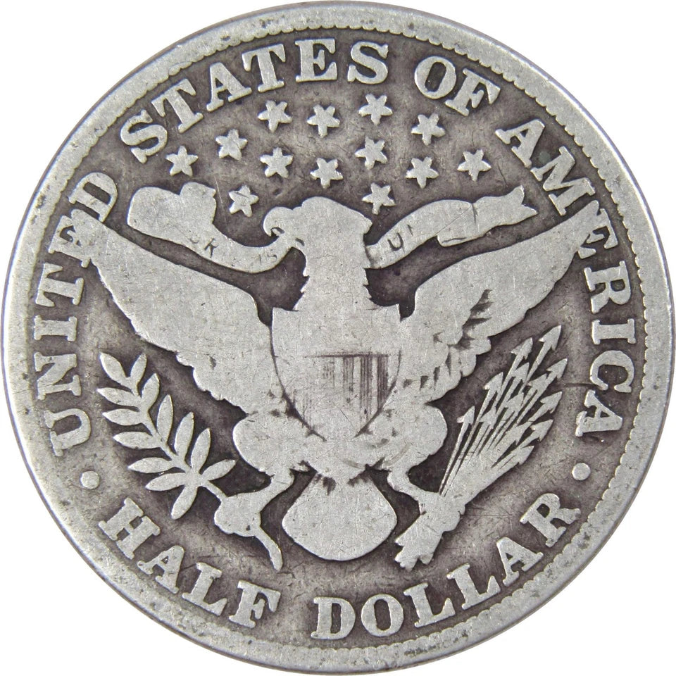 1909 Barber Half Dollar G Good 90% Silver 50c US Type Coin Collectible-2