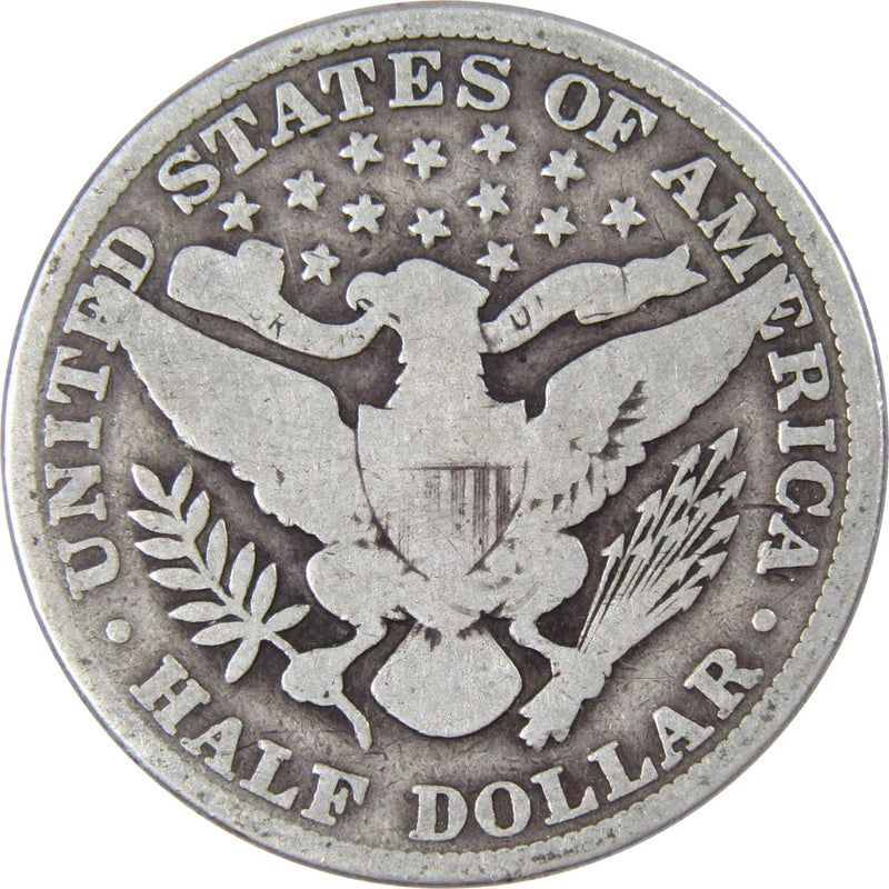1909 Barber Half Dollar G Good 90% Silver 50c US Type Coin Collectible-2