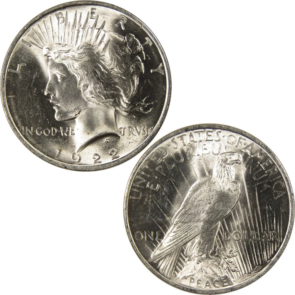 1922 Peace Dollar BU Choice Uncirculated Silver $1 Coin-3