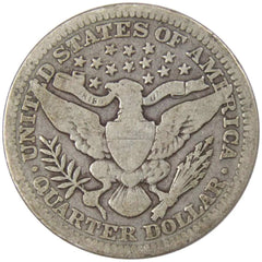 1909 Barber Quarter G Good 90% Silver 25c US Type Coin Collectible-2
