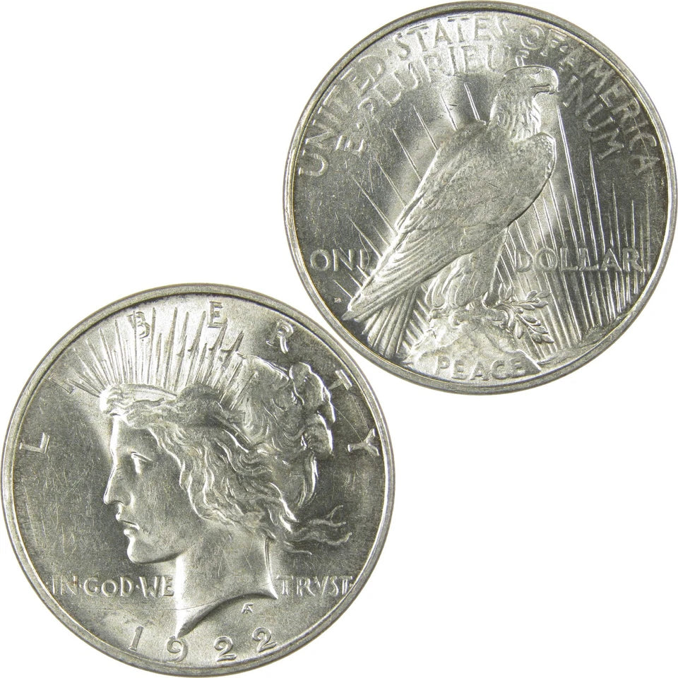 1922 D Peace Dollar Borderline Uncirculated Silver $1 Coin-4