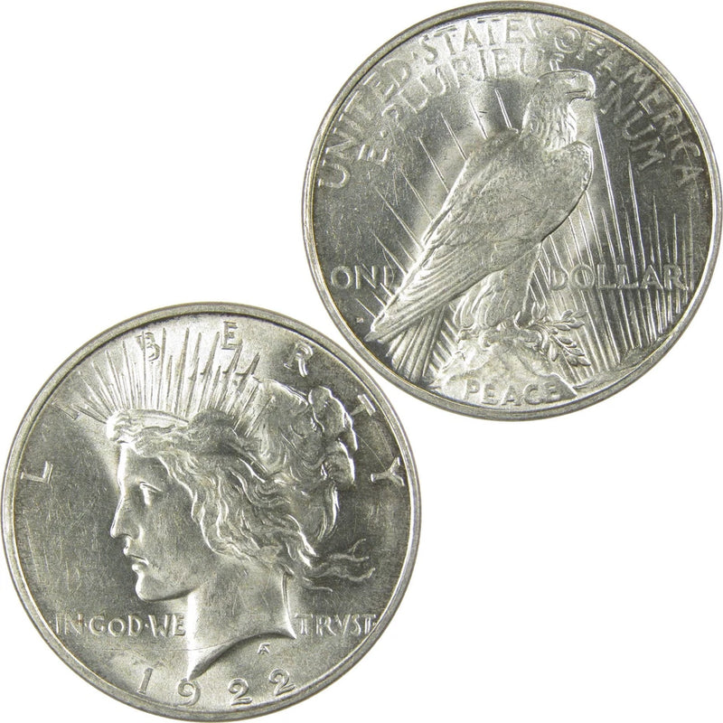 1922 D Peace Dollar Borderline Uncirculated Silver $1 Coin-4