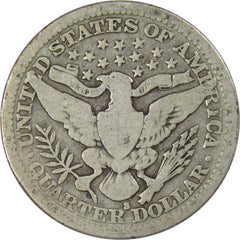 1915 S Barber Quarter G Good 90% Silver 25c US Type Coin Collectible-2