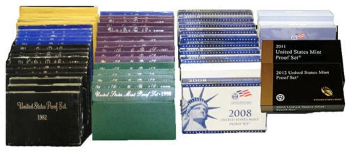 Estate Sale Lot ✯ US Proof Sets ✯ Coins Money ✯ COA Hoard 20 Years +-1