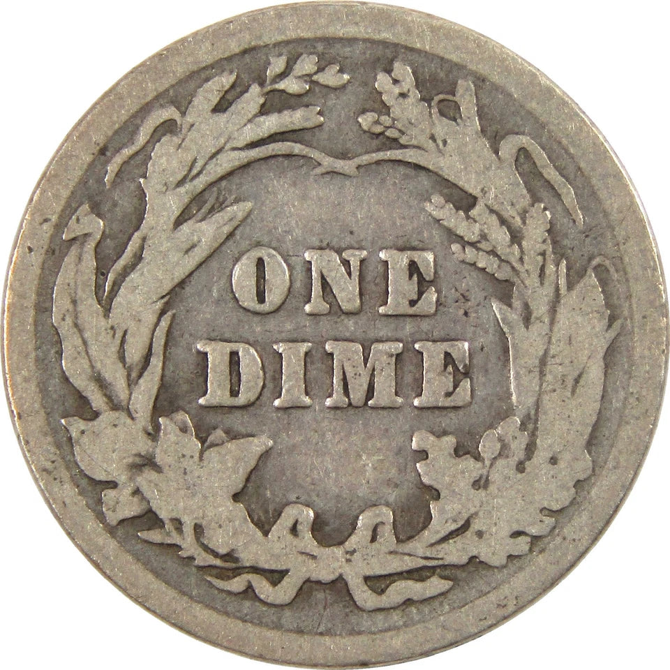 1913 Barber Dime G Good Silver 10c Coin-2