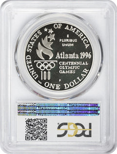 1996-P Tennis Olympic Silver Commemorative Dollar PR69DCAM PCGS Proof 69 DC-2
