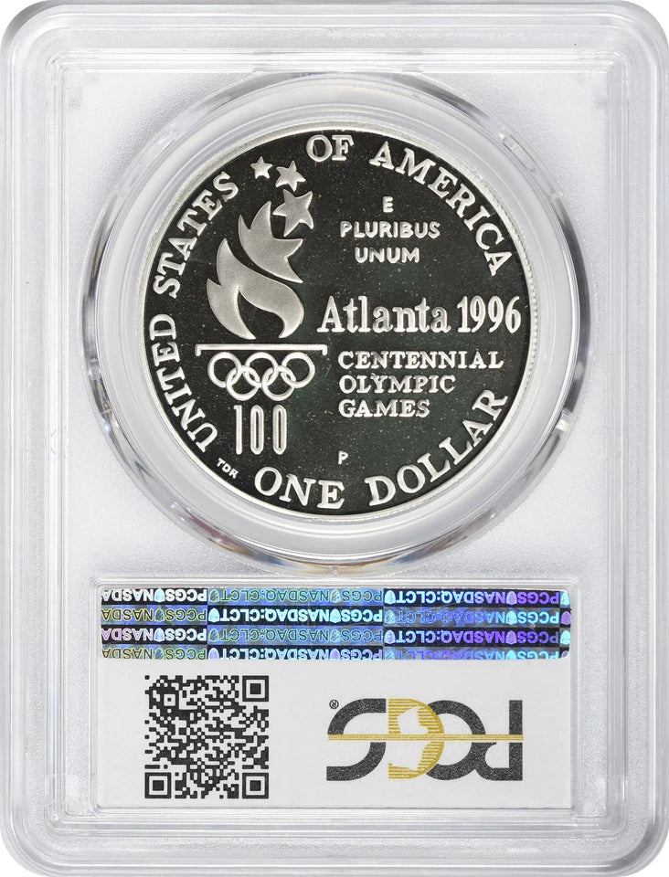 1996-P Tennis Olympic Silver Commemorative Dollar PR69DCAM PCGS Proof 69 DC-2