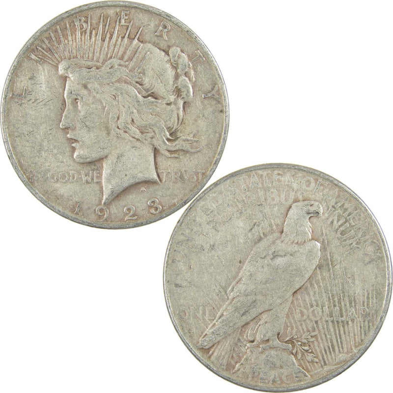 1923 D Peace Dollar F Fine Silver $1 Coin-3