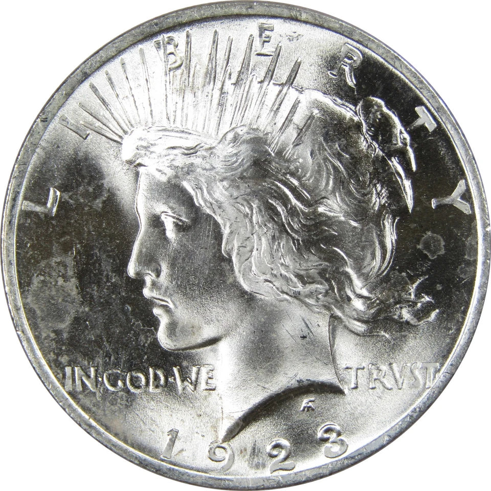 1923 Peace Dollar BU Choice Uncirculated Mint State 90% Silver $1 US Coin-1