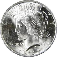 1923 Peace Dollar BU Choice Uncirculated Mint State 90% Silver $1 US Coin-1