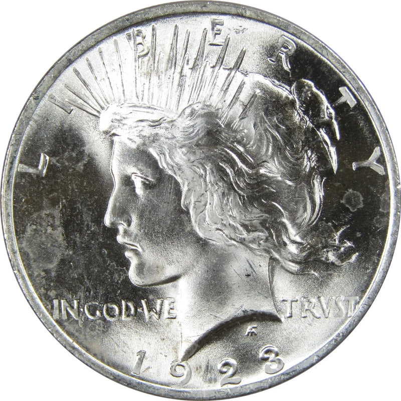 1923 Peace Dollar BU Choice Uncirculated Mint State 90% Silver $1 US Coin-1