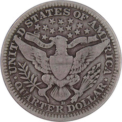 1916 D Barber Quarter VG Very Good 90% Silver 25c US Type Coin Collectible-2