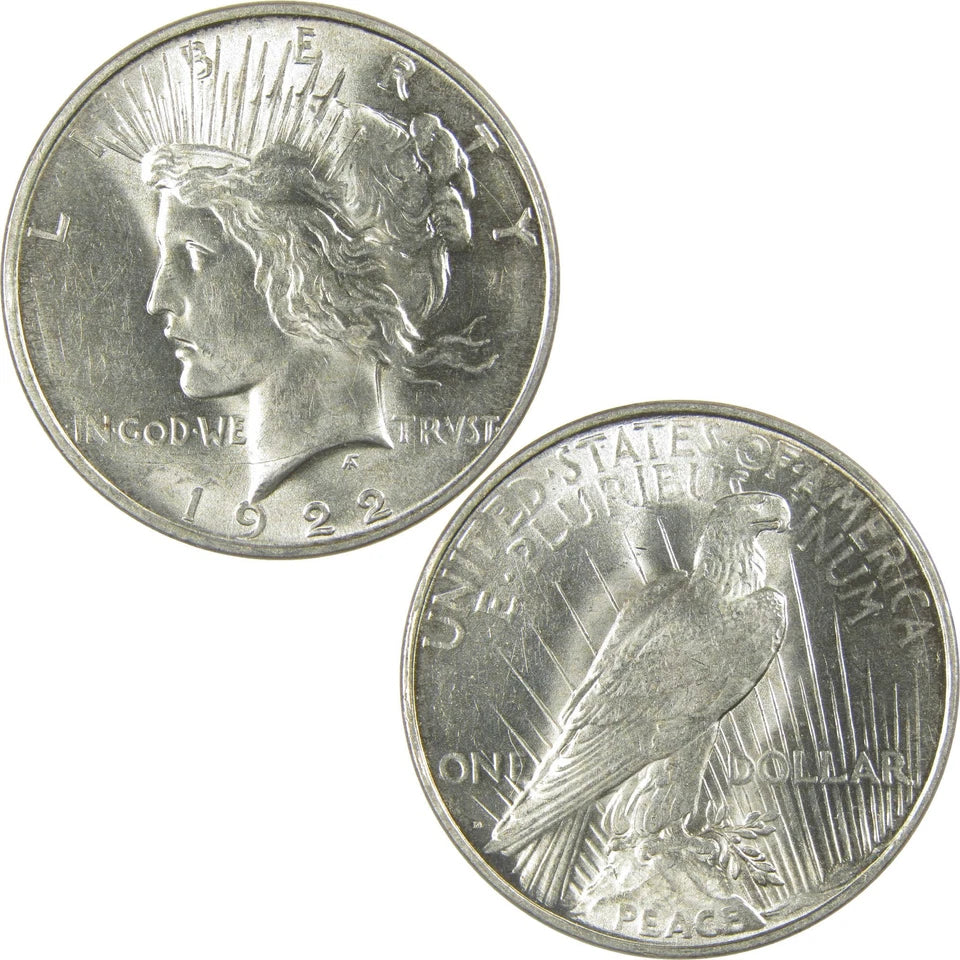 1922 D Peace Dollar Borderline Uncirculated Silver $1 Coin-3