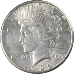 1922 S Peace Dollar XF EF Extremely Fine 90% Silver $1 US Coin Collectible-1