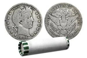 Moneda individual circulada promedio de 90% de plata Barber Quarter Fecha aleatoria-1