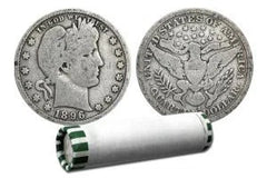Moneda individual circulada promedio de 90% de plata Barber Quarter Fecha aleatoria-1