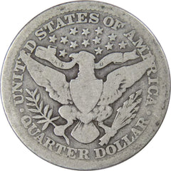 1914 Barber Quarter Circulated Silver 25c Coin Collectible-2