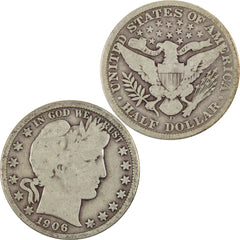 1906 D Barber Half Dollar G Good Silver 50c Coin-4
