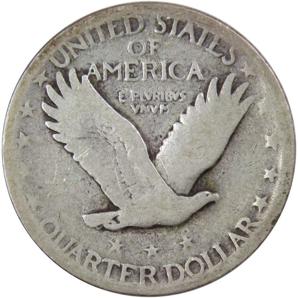 1927 S Standing Liberty Quarter G Good 90% Silver 25c US Type Coin Collectible-2