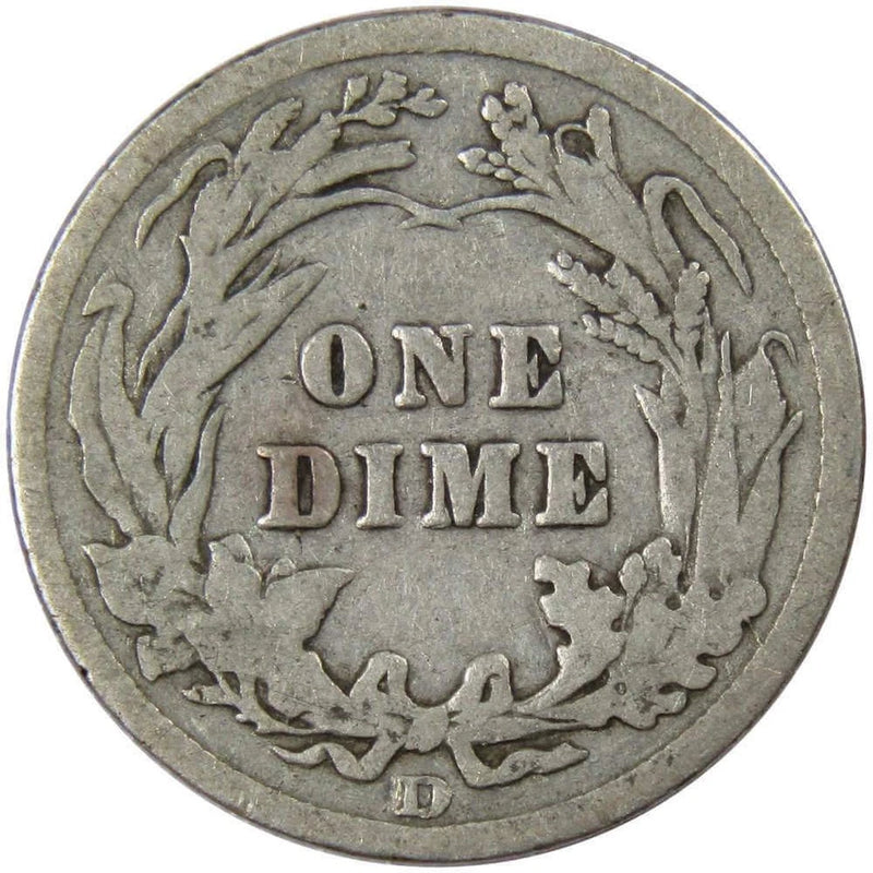 1914 D Barber Dime Circulated Silver 10c Coin Collectible-2