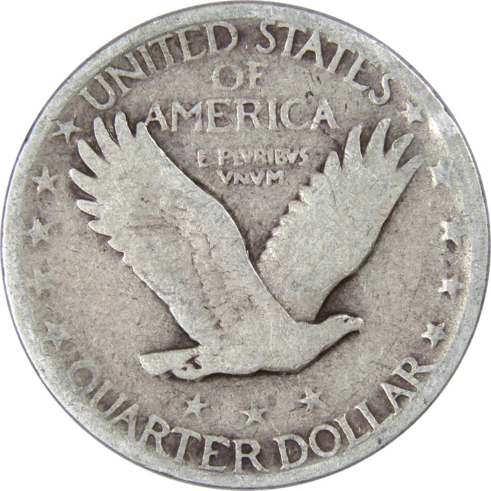 1925 Standing Liberty Quarter G Good 90% Silver 25c US Type Coin Collectible-2